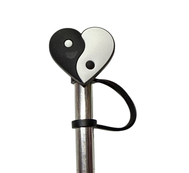 Yin and yang heart Straw Topper