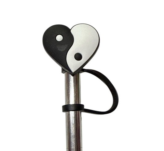 Yin and yang heart Straw Topper
