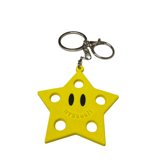 Yellow  star croc charm holder keychain
