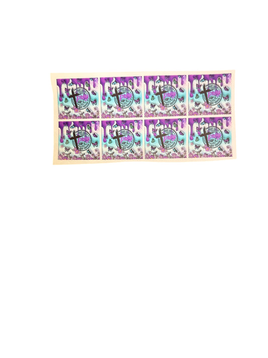 Pray On It Over It Through It Purple Drip Butterflies 8 UV Cup Transfer