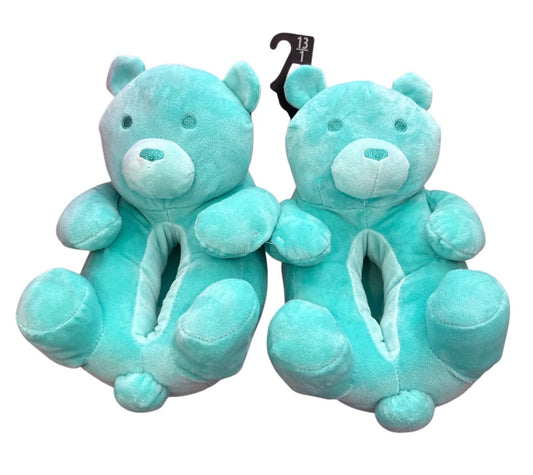 Bear kids slippers teal or pink