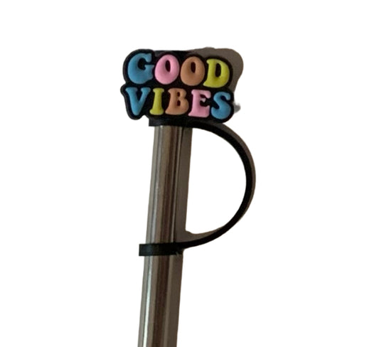 Good vibes colorful Straw Topper