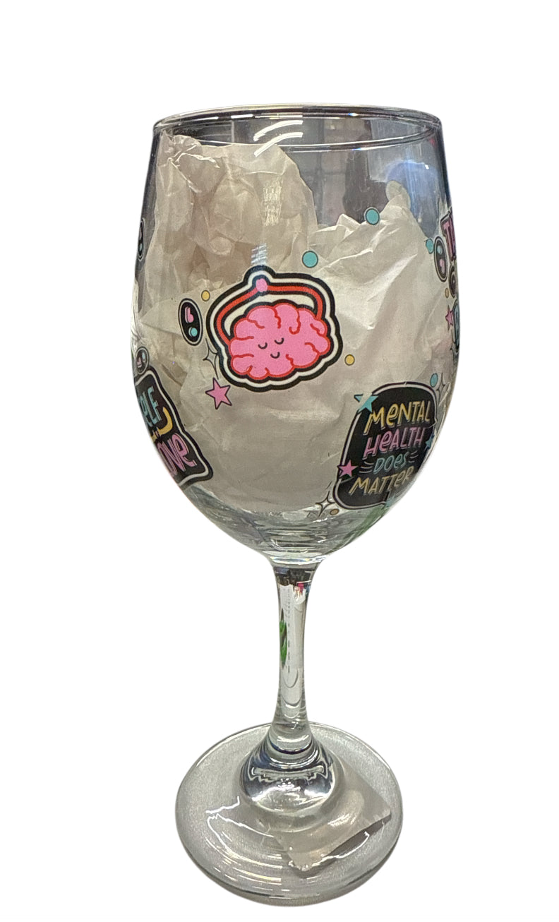 Mental health wine glass