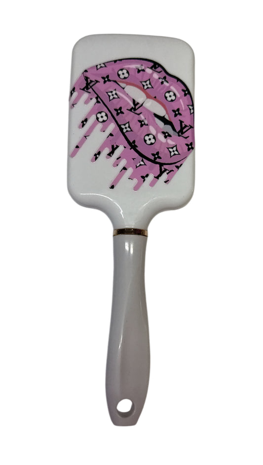 Lv drip baby pink white brush