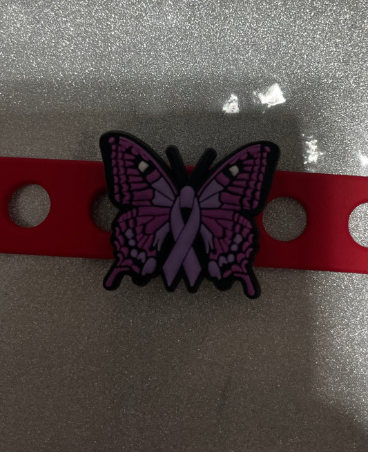 Purple butterfly Shoe Charm