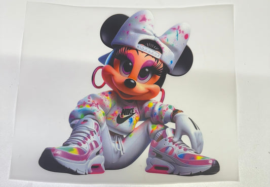 Minnie Colorful Outfit Sitting    DTF Heat Transfer