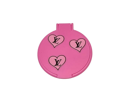 Lv hearts pink pocket mirror