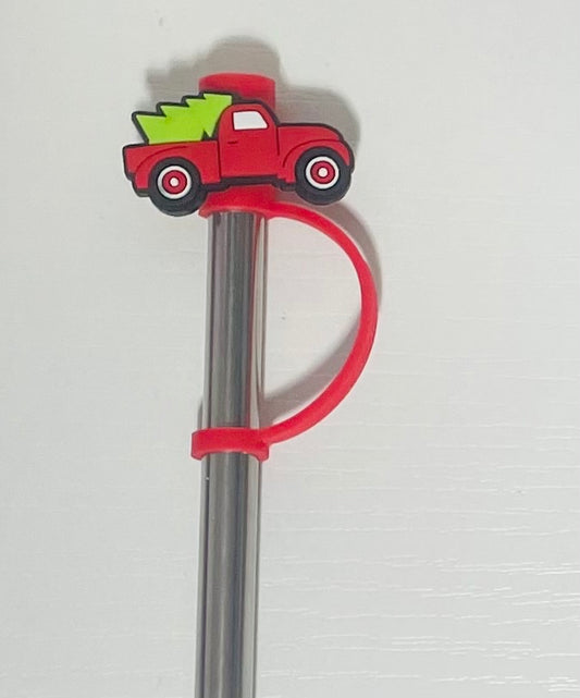 Christmas Tree Truck Straw Topper