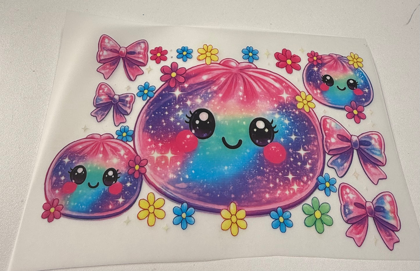 Squishy rainbow DTF transfers