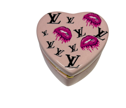 Lv Pink glass storage box