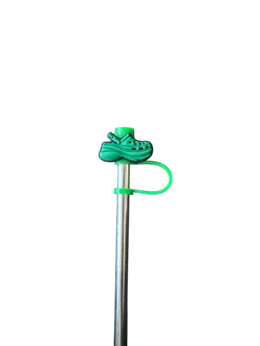 Green crocs Straw Topper