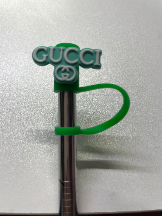 Gucci green white Straw Topper