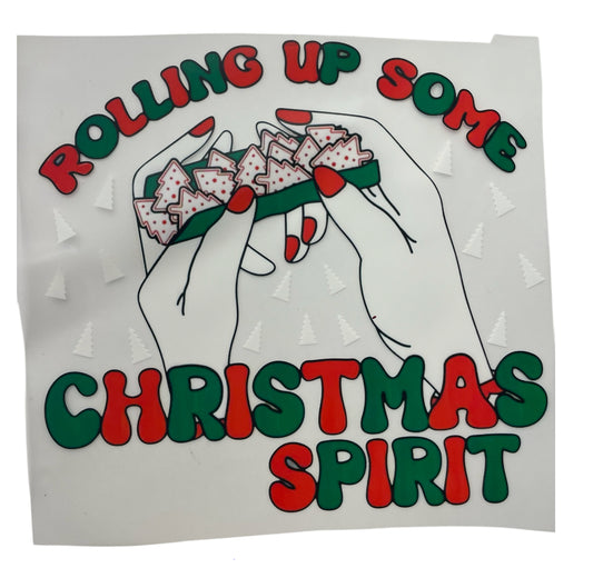 Rolling up some xmas spirt DTF Heat Transfer