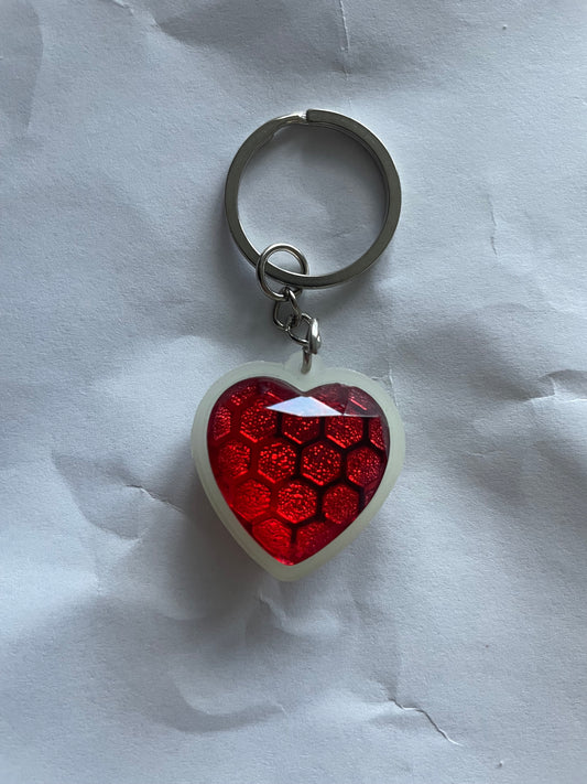 Heart glow in the dark  Keychain