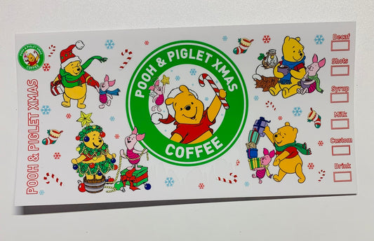 Pooh & piglet Xmas Cup Transfer