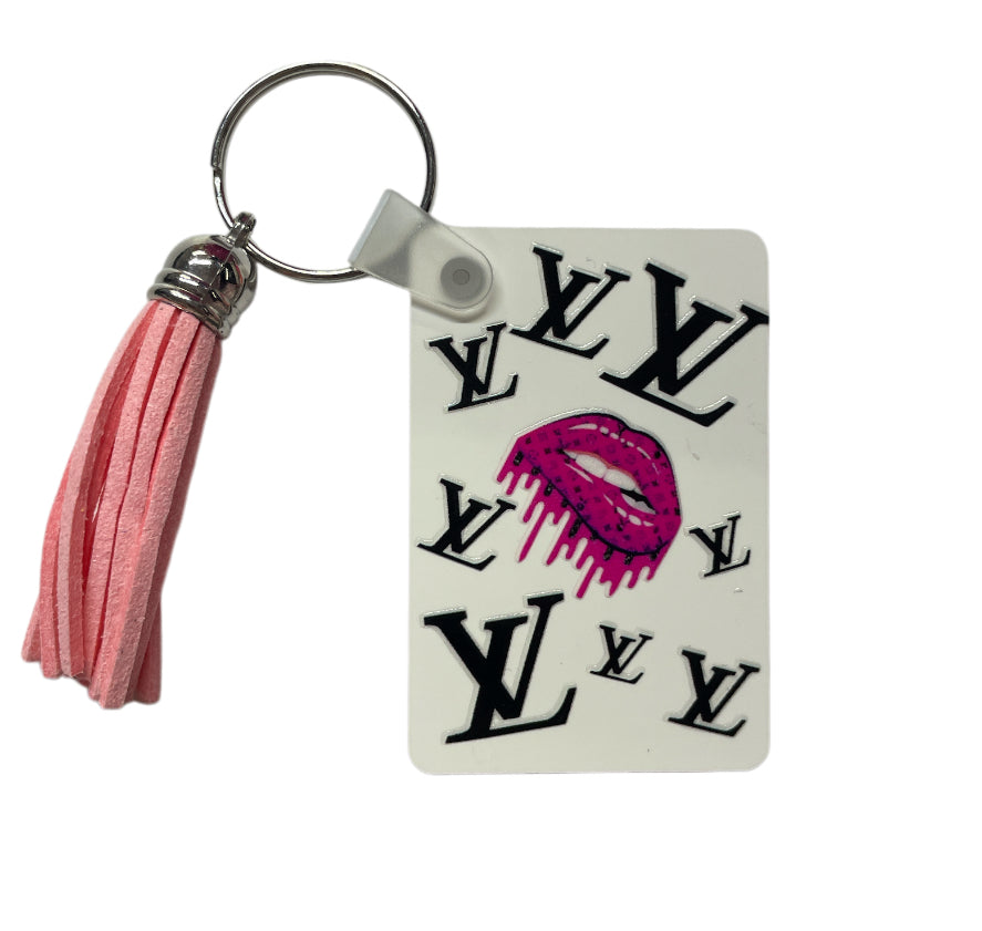 Pink lips  LV Keychain