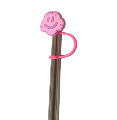Pink Cloud Face  Straw Topper