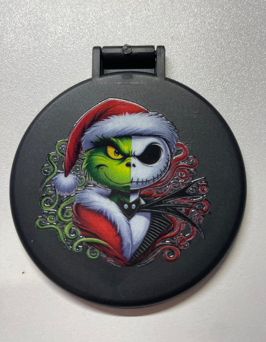 Half jack half grinch pocket mirror