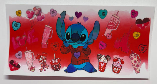 Stitch Purple Heart Sweater  Cup Transfer