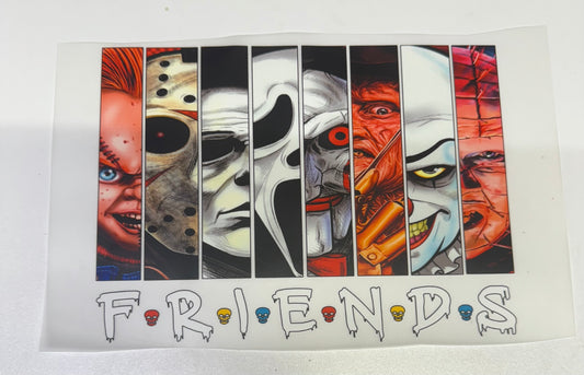 Friends Horror Slide 8 Black Trim DTF Heat Transfer