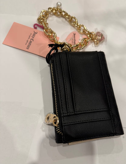 Black gold chain with zipper Wallet  Juicy couture