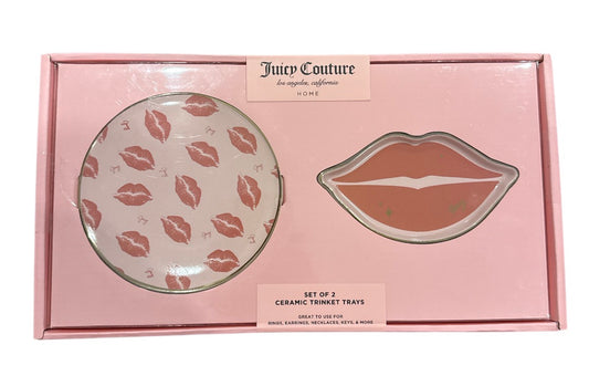 Juicy Couture lips set of 2 ceramic trinket trays
