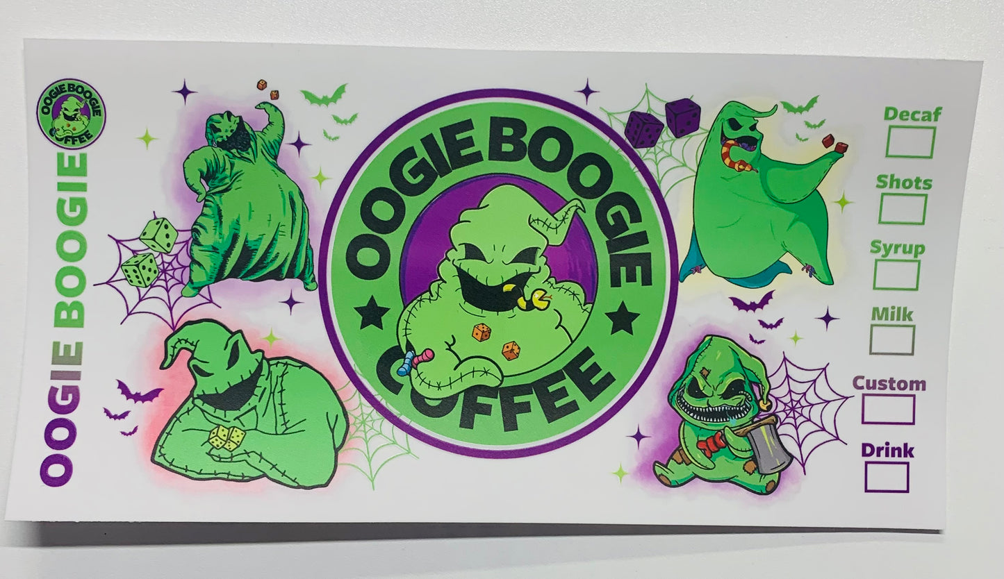 Oogie boogie coffee Cup Transfer