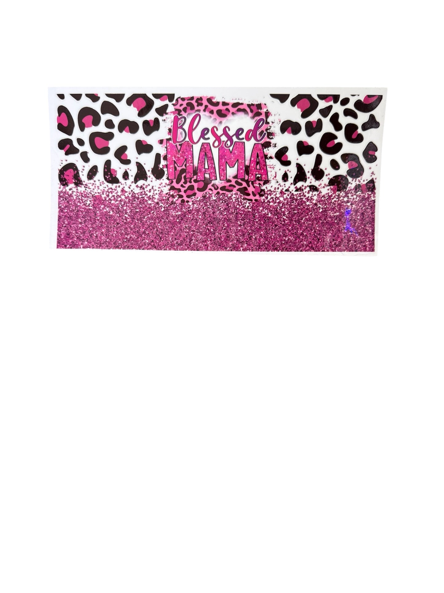 Blessed Mama Glitter Look  Cup Transfer