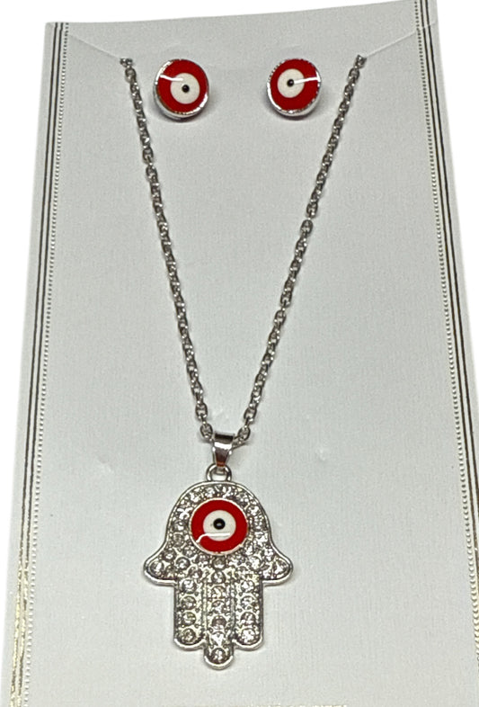 Mickey necklace & earrings
