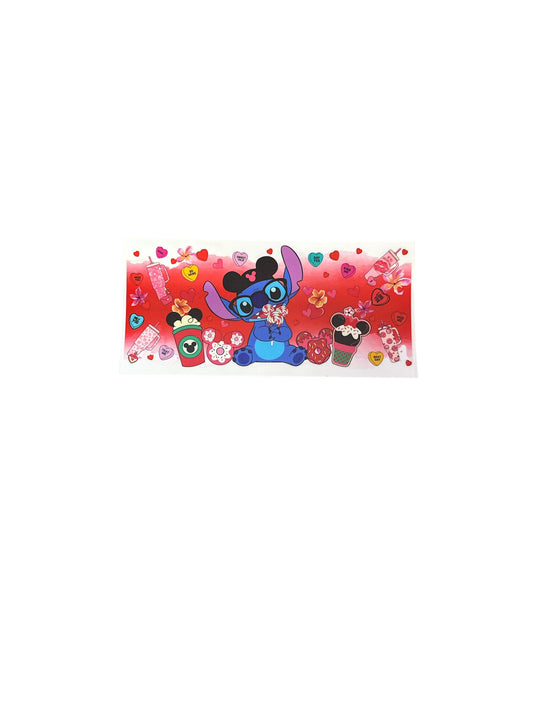 Stitch glasses lollipop Cup Transfer