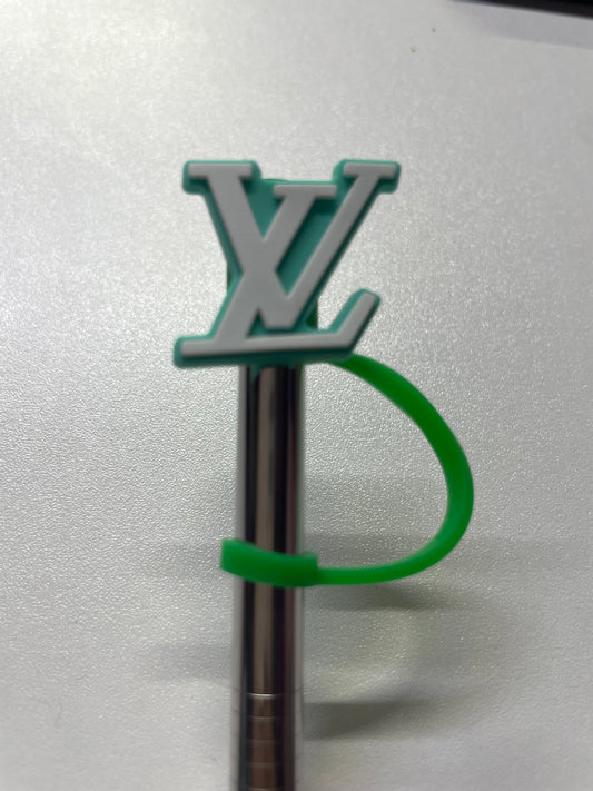 Lv green white Straw Topper