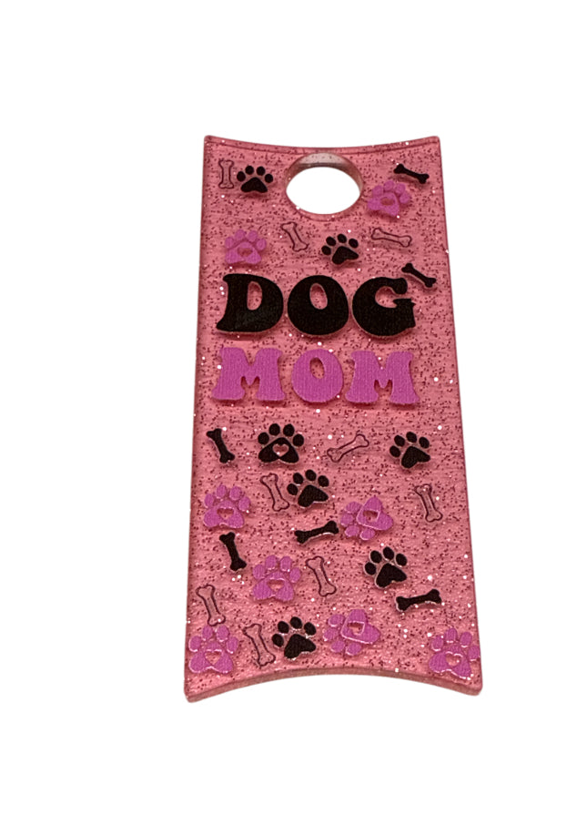 Dog mama glitter tumbler plate cover