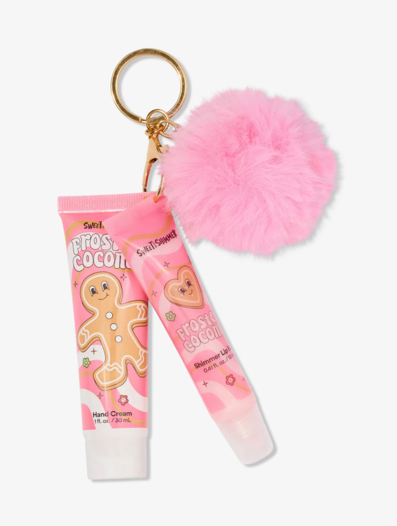 Lip gloss & lotion frosted coconut   keychain