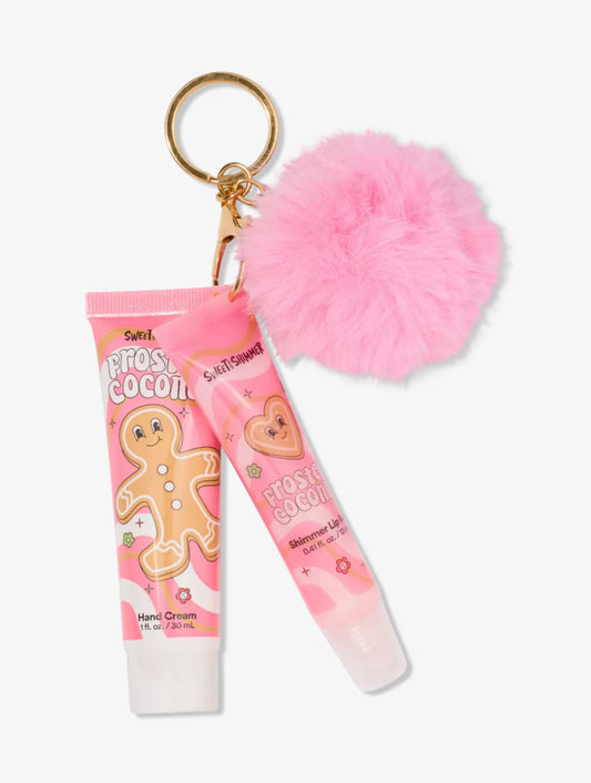 Lip gloss & lotion frosted coconut   keychain