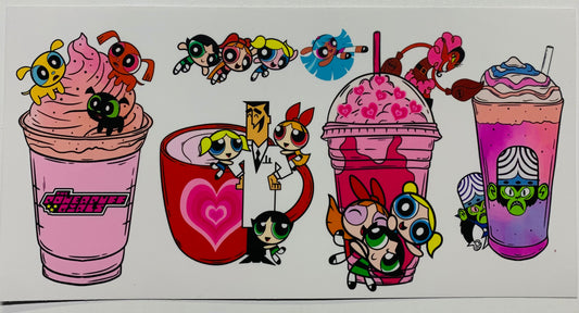 Powerpuff Girls 4 Drinks Cup Transfer