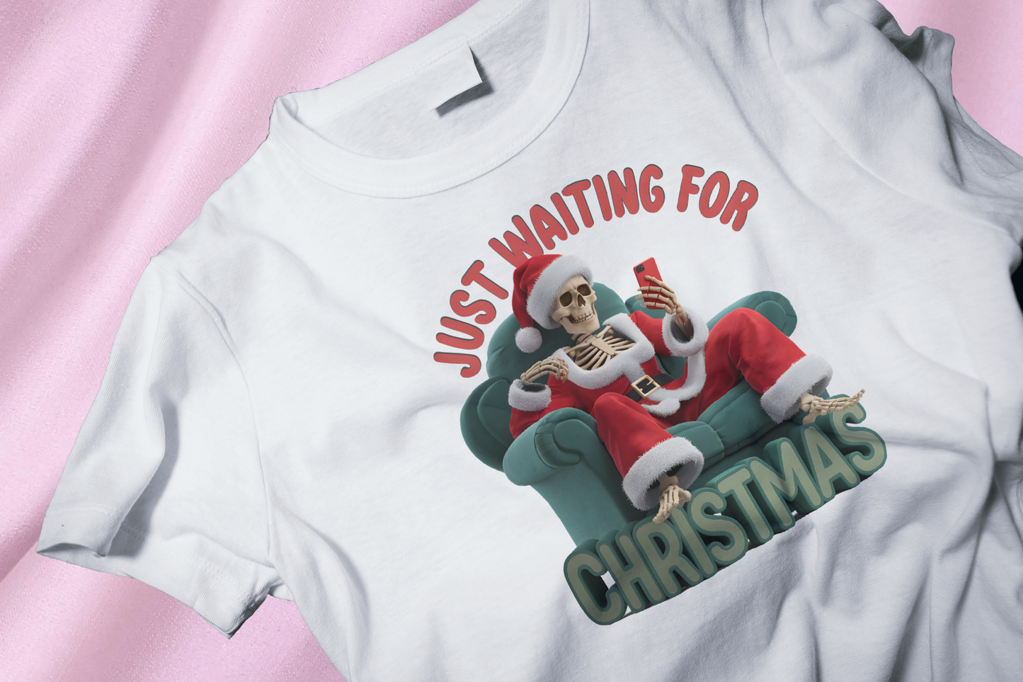 Waiting for Christmas. Red green DTF Heat Transfer