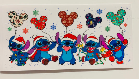 Stitch Christmas Mickey Balloon Cup Transfer