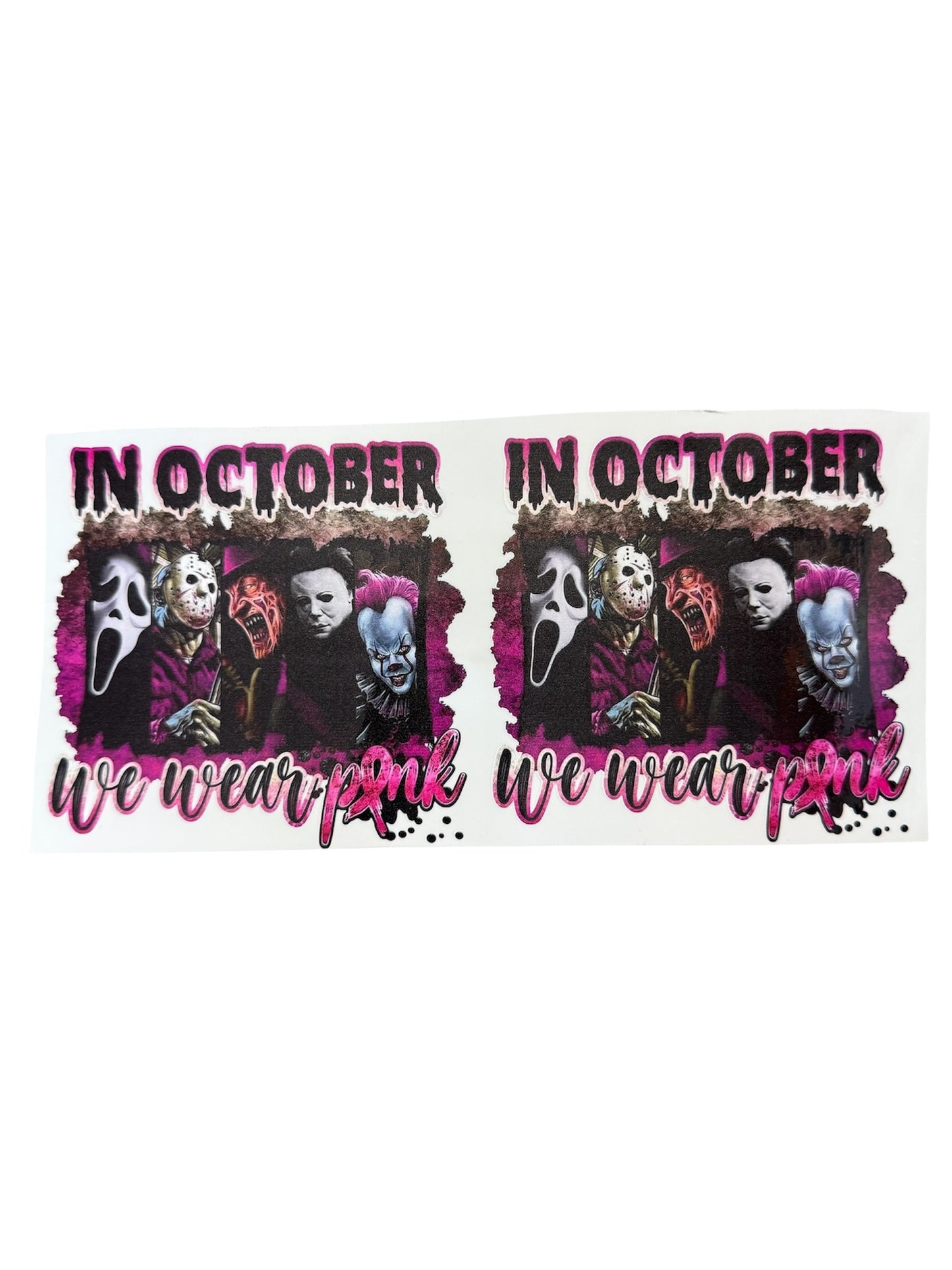 In October pink horror double Cup Transfer
