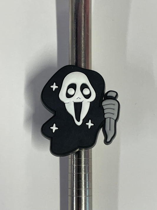 Ghost face /scream Straw Charm