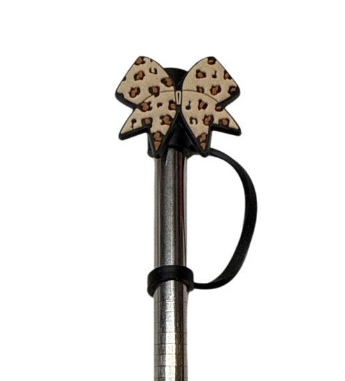 Cheetah bow Straw Topper