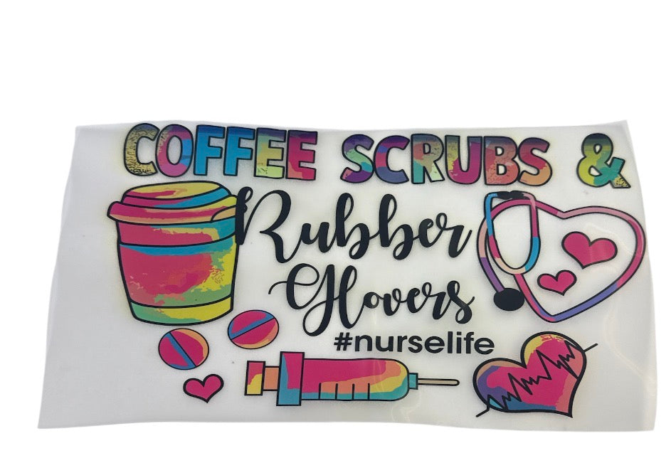 Coffee scrubs nurse  DTF transfers