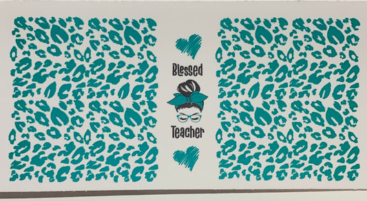 Blessed teacher teal Cup Transfer