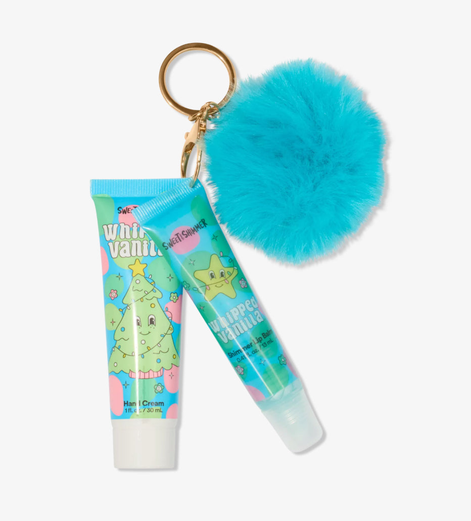 Lip gloss & lotion frosted coconut keychain
