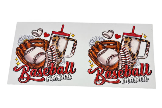 Baseball mama double Cup Transfer