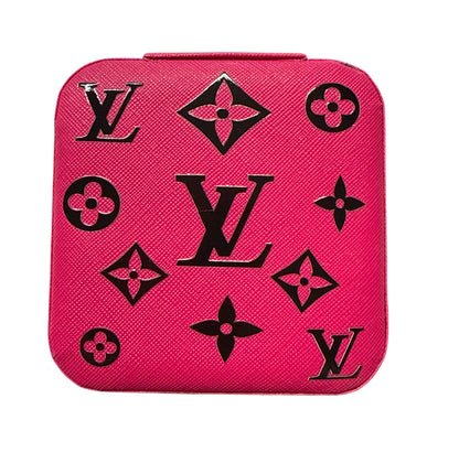 Lv Small pink travel jewelry box with zipper