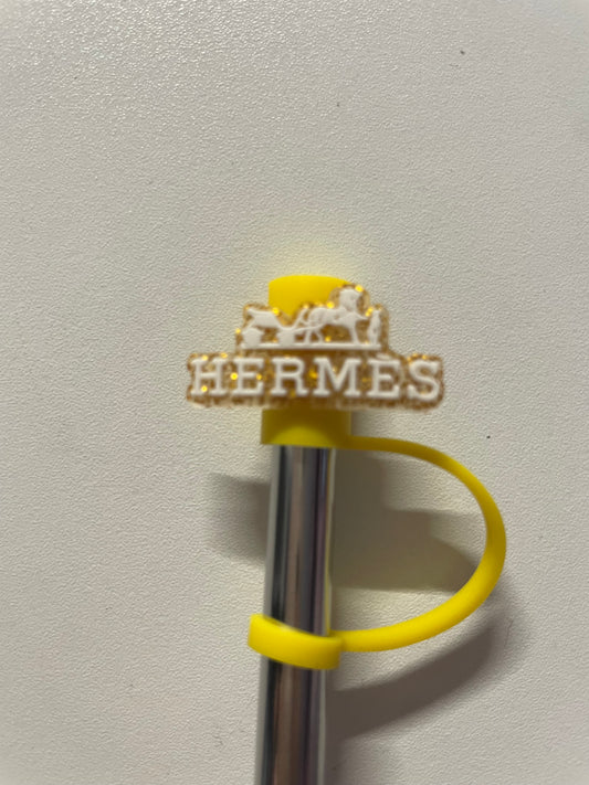 Hermes gold & yellow Straw Topper