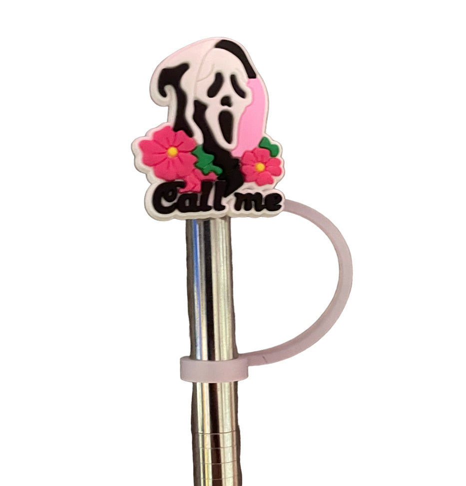 Scream call me flowers Straw Topper