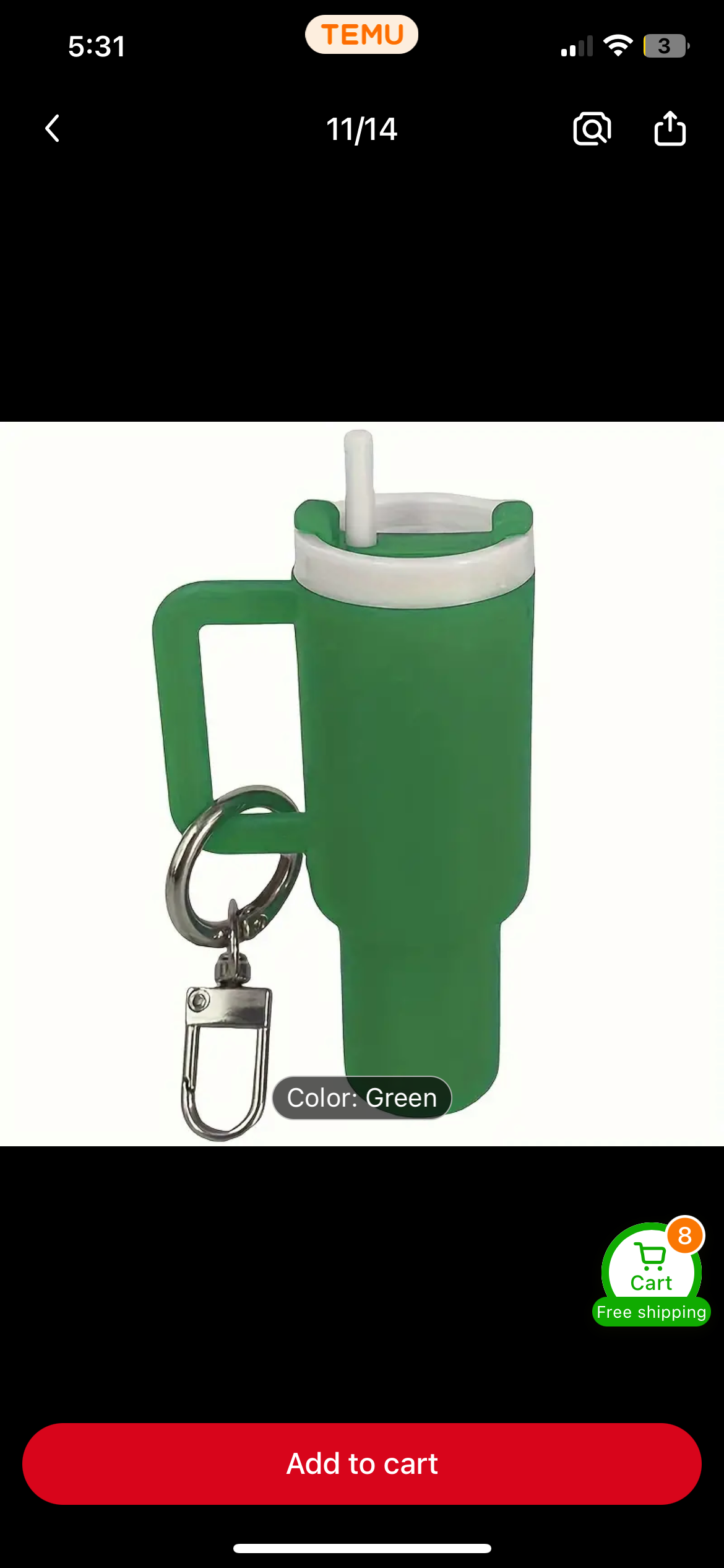 Cup Storage keychain