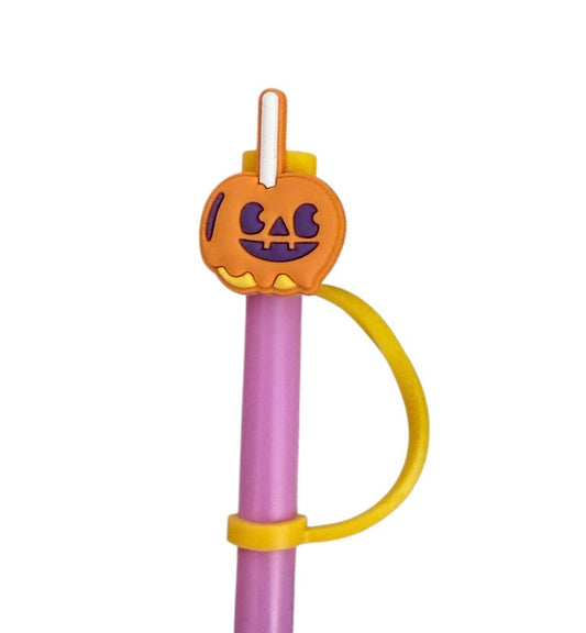 Halloween pumpkin on a stick Straw  Topper