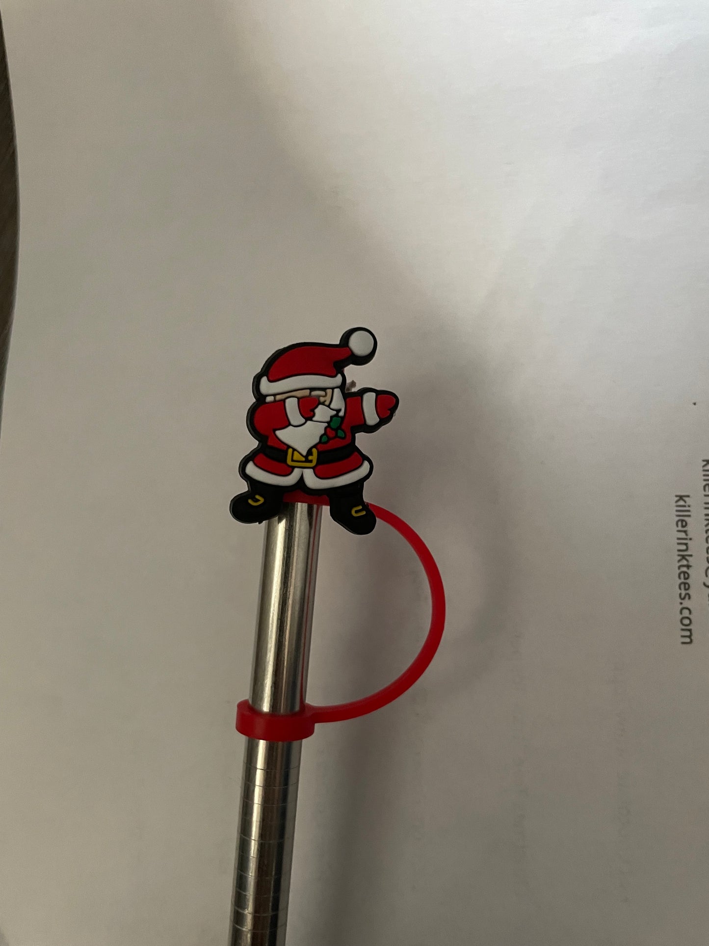 Santa Dapping  Straw Topper